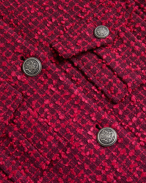 PENNIO-Jackets-Crafted from a luxurious wool blend with a captivating boucle texture, the PENNIO jacket is a true embodiment of refined fashion. With four front pockets, you have both convenience and style at your fingertips. Cropped jacket Boucle texture Wool blend Textured buttons Four front pockets Crew neck Long sleeves- Ted Baker Romania